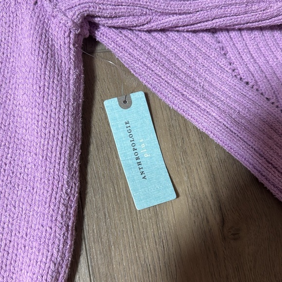 NWT! By Anthropologie Lilac Bell-Sleeve V-Neck Sweater - Size 1X 🎶 - Picture 12 of 16